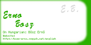 erno bosz business card